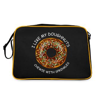 Doughnut Sprinkles – Drôle de beignet mangeant du beignet - Sac Retro - noir/or - Dos