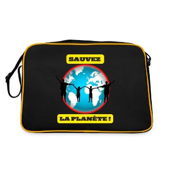 SAUVEZ LA PLANÈTE - Sac Retro - noir/or - Dos