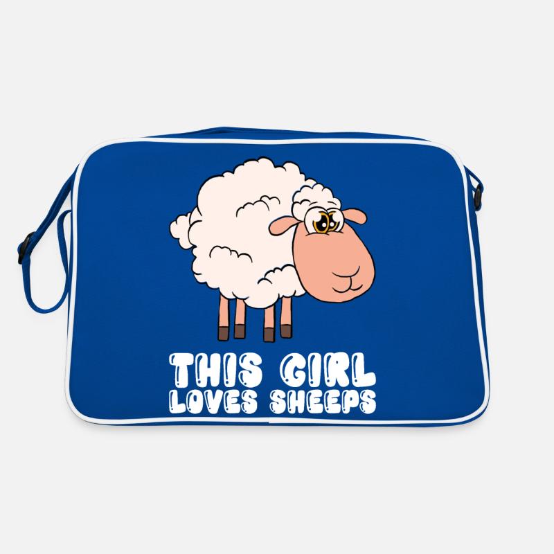 Dieses Mädchen Liebt Schafe Retro Tasche