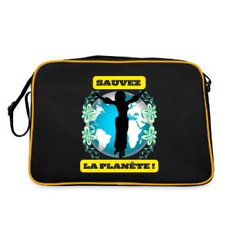 sauvez la planète - Sac Retro - noir/or - Dos