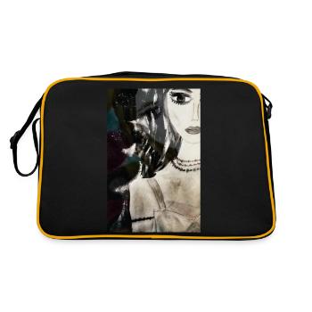 Woman with 3 necklaces - Sac Retro - noir/or - Dos