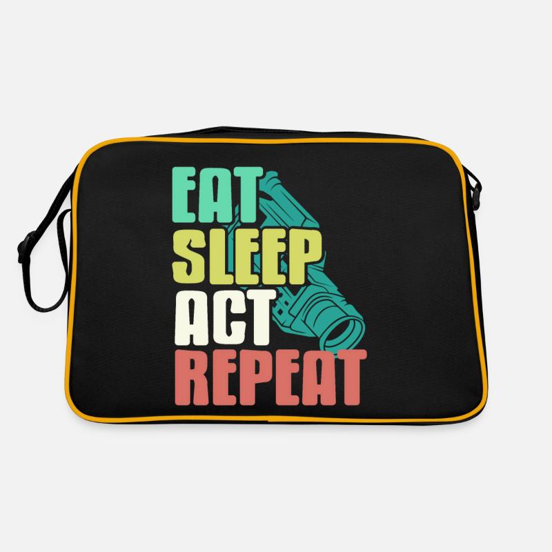 Retro Vintage Eat Sleep Act Repeat Funny Tee Retro Tasche