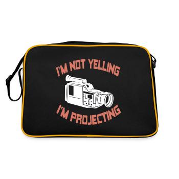 Je ne crie pas, je projette du théâtre drôle - Sac Retro - noir/or - Dos
