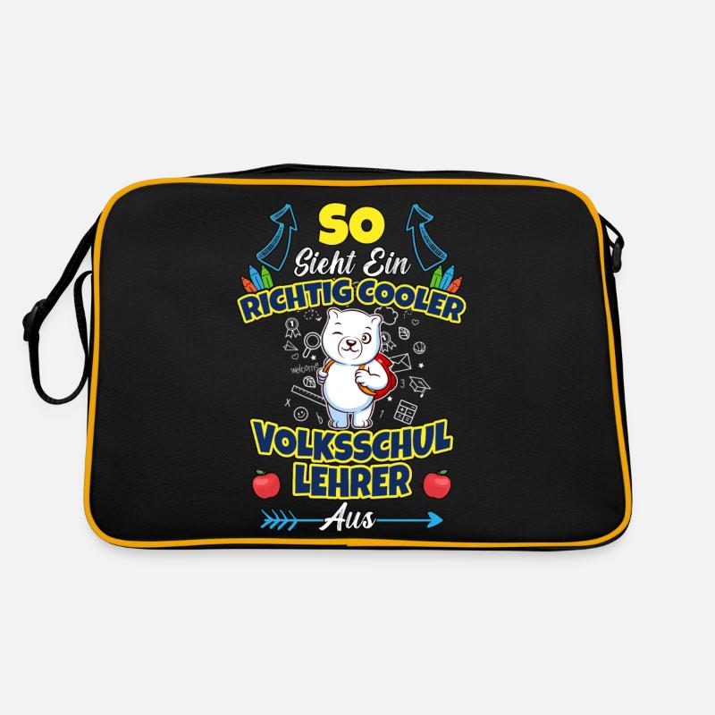 Volksschullehrer Volksschule Lehrkraft Lehrer Retro Tasche