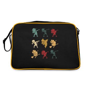 Dabbing Halloween Skeleton Zombie Ghost Witch Scary - Retro Bag - black/gold - Back