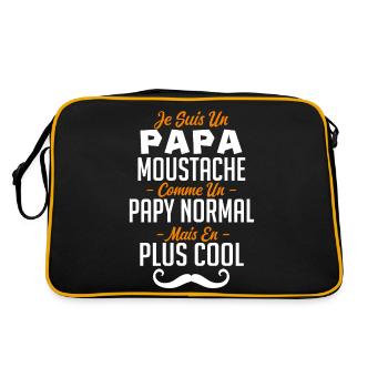 Je suis un papa moustachu carrément plus cool - Sac Retro - noir/or - Dos