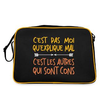 C'est Pas Moi Qui explique Mal - Sac Retro - noir/or - Dos