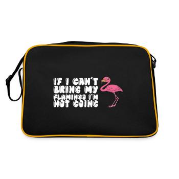 Lustige Flamingo-Grafik - Retro Tasche - Schwarz/Gold - Hinten