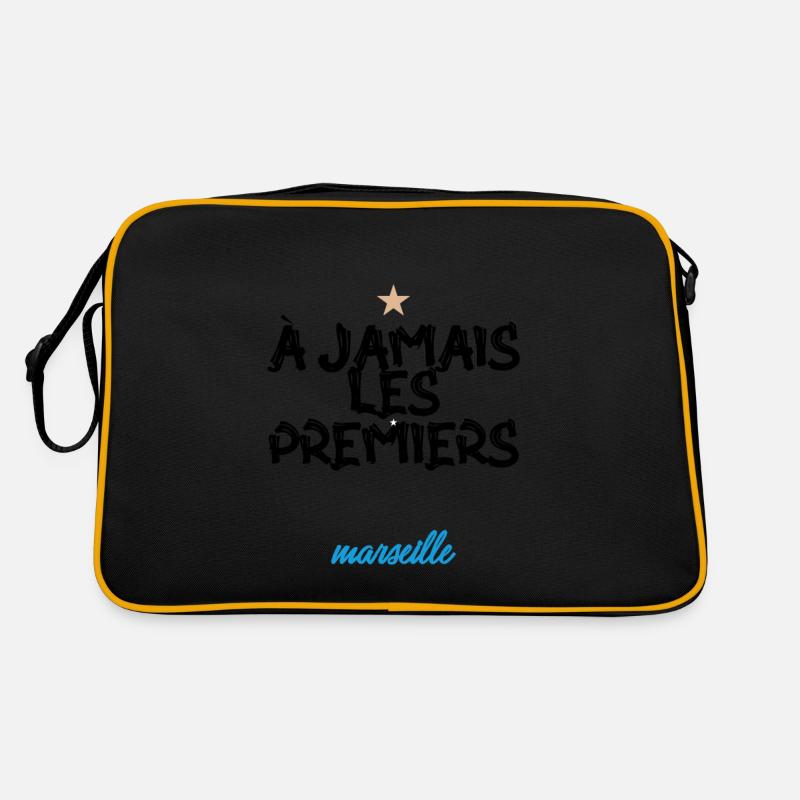 À JAMAIS LES PREMIERS (bleu) - Sac Retro - noir/or