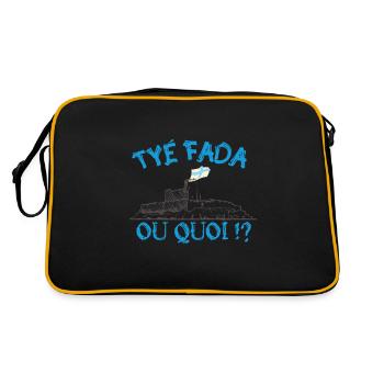 Tyé Fada ou quoi ? humour Marseille, Marseillais - Sac Retro - noir/or - Dos