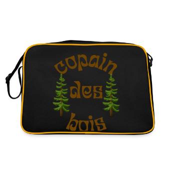 copain des bois t-shirt humour amitié cadeau homme - Sac Retro - noir/or - Dos