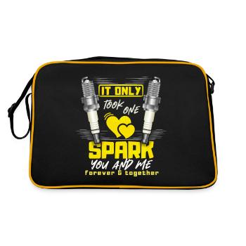 Spark plugs, Spark plug, Valentine's Day slogan - Retro Bag - black/gold - Back