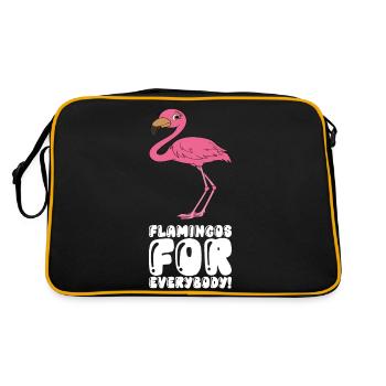 Lustige Flamingo-Grafik - Retro Tasche - Schwarz/Gold - Hinten