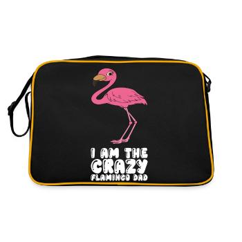 Lustige Flamingo-Grafik - Retro Tasche - Schwarz/Gold - Hinten