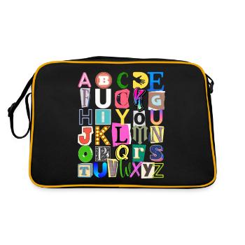 Alphabet et message caché - Sac Retro - noir/or - Dos