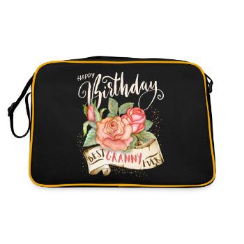 Joyeux anniversaire, Anniversaire Mamie-Grand-mère, Grand-mère-grand-mère - Sac Retro - noir/or - Dos