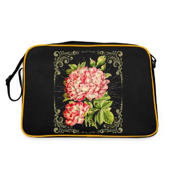 Motif rose rose, rétro vintage, botanique - Sac Retro - noir/or - Dos