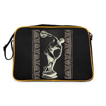 Grèce, lanceur de disque, méandre grec - Sac Retro - noir/or - Dos