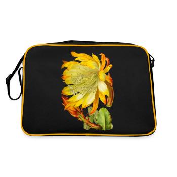 Vintage cactus blossom, Victorian illustration - Retro Bag - black/gold - Back