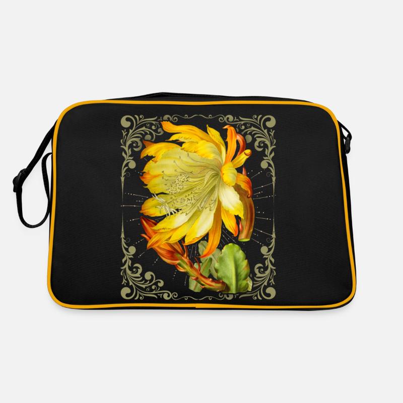 Fleur de cactus, illustration botanique vintage Sac Retro