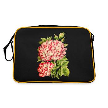 Motif rose rose, rétro vintage, botanique - Sac Retro - noir/or - Dos
