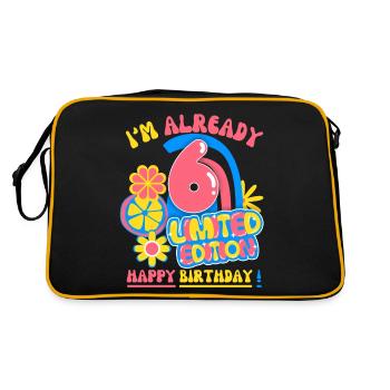 Anniversaire enfant-enfants 6 ans, fête d’anniversaire des enfants - Sac Retro - noir/or - Dos