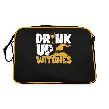 Drink Up Witches Funny Halloween Witch Drinker - Retro Bag - black/gold - Back