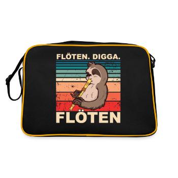 Flöten Digga Flöten - Retro Tasche - Schwarz/Gold - Hinten