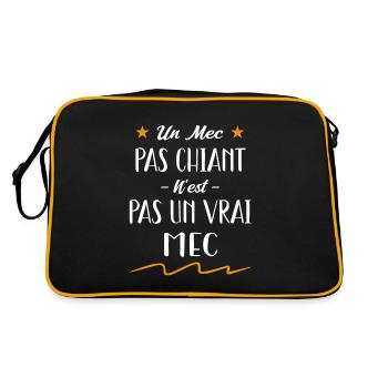 un mec pas chiant n'est pas un vrai mec - Sac Retro - noir/or - Dos