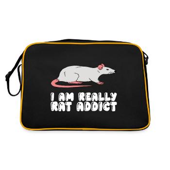 Je suis vraiment accro aux rats - Sac Retro - noir/or - Dos