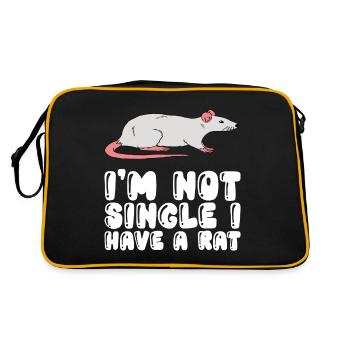 Je ne suis pas célibataire, j’ai un rat - Sac Retro - noir/or - Dos