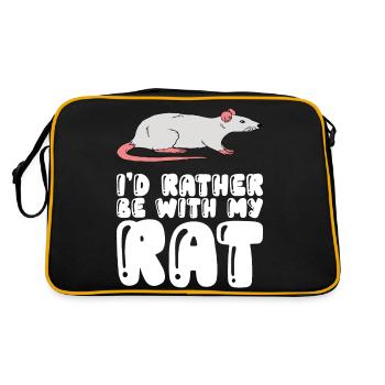 Je préfère être avec mon rat - Sac Retro - noir/or - Dos