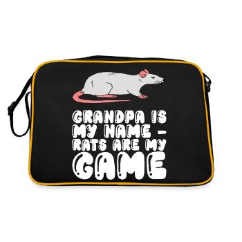 Grandpa is my name Rats are my game - Retro Bag - black/gold - Back