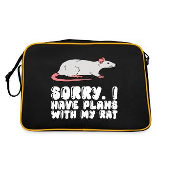 Désolé, j’ai des projets avec mon rat - Sac Retro - noir/or - Dos