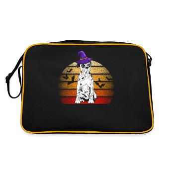 Boxer Witch Hat Funny Halloween Dog Lovers - Retro Bag - black/gold - Back