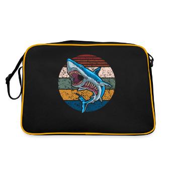 Hai Zombie Halloween Skelett Schädel Rippe Käfig - Retro Tasche - Schwarz/Gold - Hinten