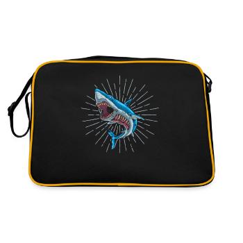 Hai Zombie Halloween Skelett Schädel Rippe Käfig - Retro Tasche - Schwarz/Gold - Hinten