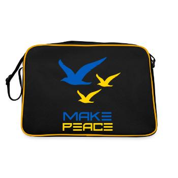 Faites la paix en Ukraine. Oiseaux de la Paix - Sac Retro - noir/or - Dos