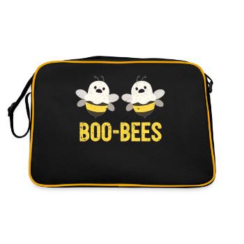 Boo Bees Couples Halloween Funny Bee Ghost Matching - Retro Bag - black/gold - Back