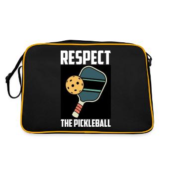 Respect The Pickleball Funny Paddle Pickleball Fun - Retro Bag - black/gold - Back