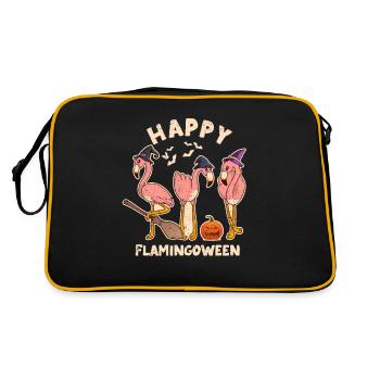 Happy Flamingoween Drôle d’amoureux des flamants roses - Sac Retro - noir/or - Dos