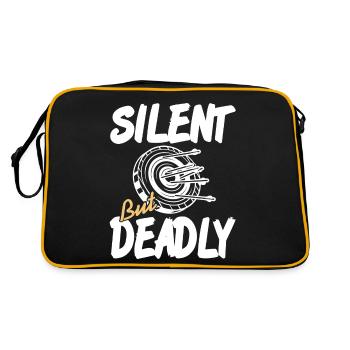 Silent Bud Deadly Awesome Hunter Archery Design - Retro Tasche - Schwarz/Gold - Hinten