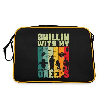 Chillin With My Creeps Vampire Halloween Monster - Retro Bag - black/gold - Back