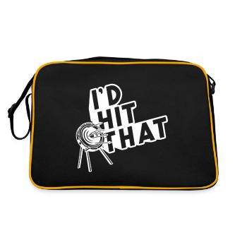I'd Hit That Cool Funny Archery T-Shirt Present - Retro Tasche - Schwarz/Gold - Hinten
