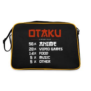 Japanese Anime Manga Girl Senpai Nani Kawai Otaku - Retro Bag - black/gold - Back