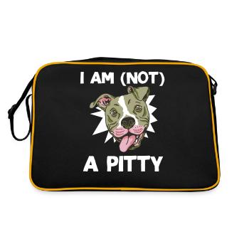 American Staffordshire Terrier Pitty Rassehund - Retro Tasche - Schwarz/Gold - Hinten