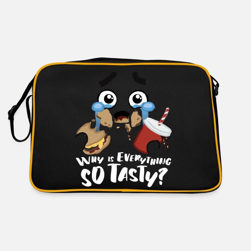Face & Slogan Design why is everything so tasty Retro Bag
