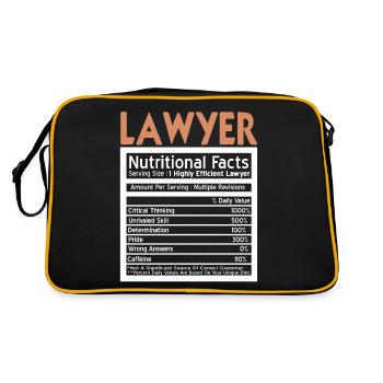Funny Nutritional Facts Of An Efficient Lawyer - Retro Bag - black/gold - Back