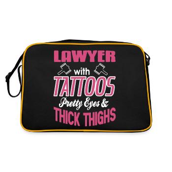 Avocat avec tatouages jolis yeux et cuisses épaisses - Sac Retro - noir/or - Dos