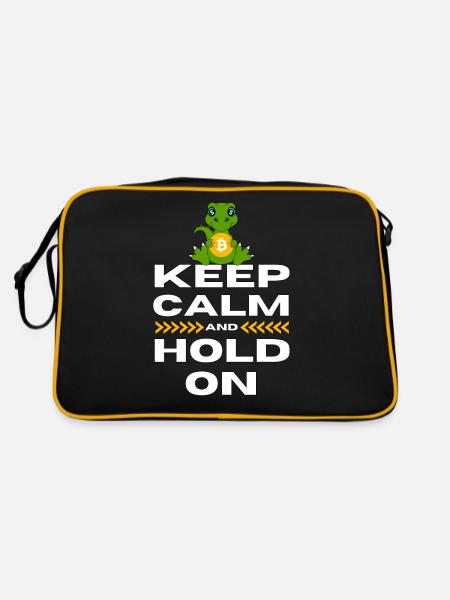 Keep Calm and Hold On Bitcoin - Retro Bag - black/gold - Back